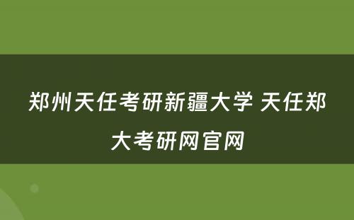 郑州天任考研新疆大学 天任郑大考研网官网