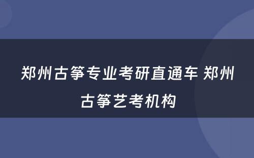 郑州古筝专业考研直通车 郑州古筝艺考机构