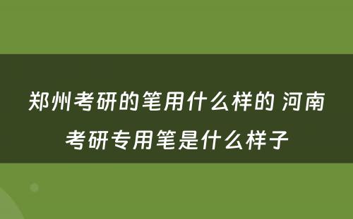 郑州考研的笔用什么样的 河南考研专用笔是什么样子