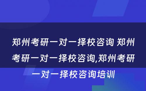 郑州考研一对一择校咨询 郑州考研一对一择校咨询,郑州考研一对一择校咨询培训