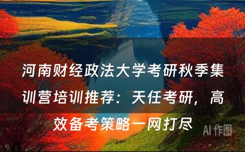 河南财经政法大学考研秋季集训营培训推荐：天任考研，高效备考策略一网打尽
