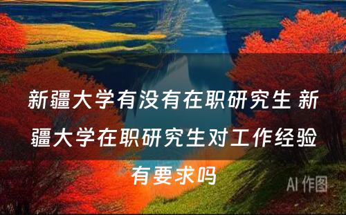 新疆大学有没有在职研究生 新疆大学在职研究生对工作经验有要求吗