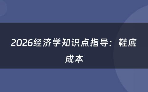2026经济学知识点指导：鞋底成本