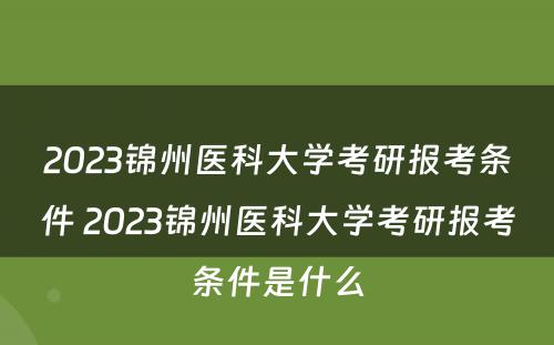 2023锦州医科大学考研报考条件 2023锦州医科大学考研报考条件是什么