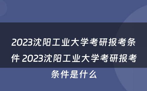 2023沈阳工业大学考研报考条件 2023沈阳工业大学考研报考条件是什么